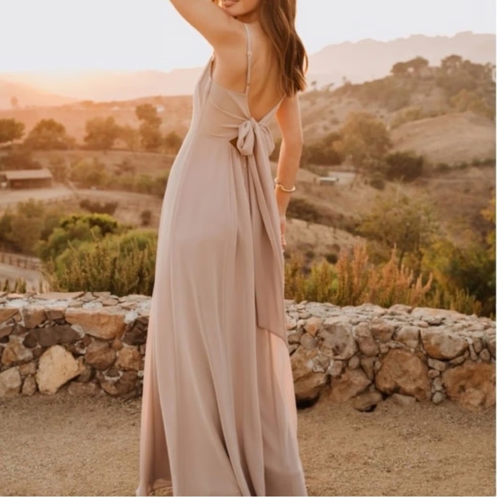 SHOW ME YOUR MUMU Lauren Tie Maxi Dress in Dune Size Small